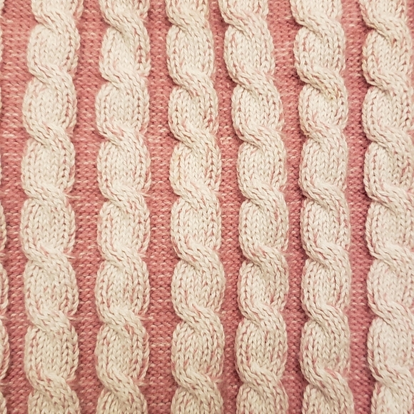 Cat And Jack 12 Month Pink and Cream Knit Baby Romper - Picture 3 of 8